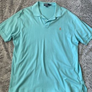 Polo Men’s Aqua Teal Orange Polo Shirt